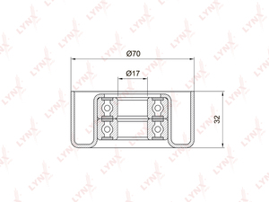 Ролик натяжного механизма/приводной LYNXauto PB-5029. Для TOYOTA Тойота Avensis(Авенсис)(T22/T25) 2.0-2.4 00-08/Camry(Камри)(V30/V40) 2.0-2.4 01-11/RAV 4(РАВ 4) II-III 2.0-2.4 00>/Alphard 2.4 08>/Highlander(Хайлендер) 2.4 00-07/Estima/Previa II 2.4 00-06, фото 1