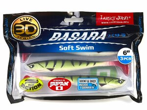 Виброхвосты LJ Pro Series 3D BASARA SOFT SWIM 15,24/PG10 3шт., фото 4