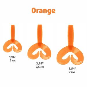 Твистер несъедоб. Credo Double Tail 3,54"/9 см Orange 15шт. (HS-28-024-N-15) Helios, фото 4