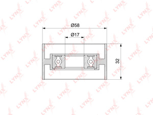 Ролик натяжного механизма / ГРМ LYNXauto PB-1316. Для: HYUNDAI Accent(LC) 1.5D 02> / Elantra(XD) 01-06 / Getz 1.5D 03-05 / i30(FD) 2.0D 07-11 / Matrix 1.5D 01-10 / Sonata(NF) 2.0D 06> / Santa Fe(CM / SM) 2.0D-2.2D 01> / Tucson(JM) 2.0D 06-10, KIA Carens I, фото 1