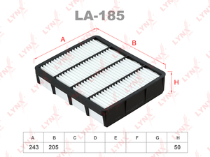 Фильтр воздушный LYNXauto LA-185. Для TOYOTA Тойота Crown 2.0-3.0 95-08/Mark II/Chaser/Cresta 1.8-3.4 92-01/Supra 3.0T >02/Soarer 2.5-4.0 91-00/ Hilux(Хайлюкс) 4.0 93-99/Land Cruiser(Лэнд Крузер) 3.4 96>, фото 1