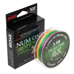 Шнур NUM ONE PE4X-100M 3.5#/0,310 mm Multi Colour Ryobi, фото 2
