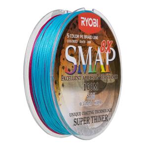 Шнур SMAP PE8X-100M 5.0# Multi Colour 0,37мм Ryobi, фото 4