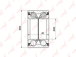 Подшипник ступицы передний (46x49x88) LYNXauto WB-1295. Для: MERCEDES-BENZ E240-500(W211) 4WD 03-08 / S350-500(W220) 4WD 02-05, фото 1