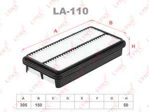 Фильтр воздушный LYNXauto LA-110. Для: TOYOTA Ipsum 2.2D 05> / Camry 2.0D-2.2D 90-98/Carina 2.0D-2.2D 92-98/Caldina 2.0D 97-09/Corolla 2.0D 00-02, фото 1