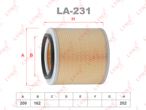 Фильтр воздушный LYNXauto LA-231. Для NISSAN Ниссан Cabstar 3.2 97-06/Atlas (F23) 3.2 97-06, фото 1
