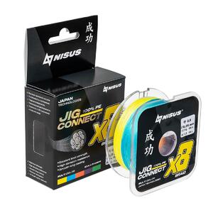 Шнур JIG CONNECT X8 PE Multicolor 150m #2.5, 0.25mm 17.3кг/25.7LB (T-N-JC-X8-0.25-150-M) NISUS, фото 2
