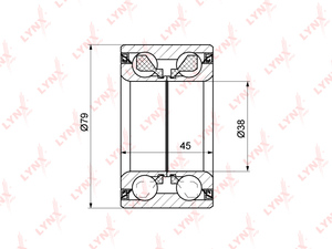 Подшипник ступицы задний (45x38x79) LYNXauto WB-1320. Для: NISSAN НИССАН X-Trail(Икстреил)(T30) 2.0-2.2D 2WD 01>, фото 1