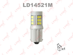 Лампа светодиодная LYNXauto LD14521M. Для: LED P21W S25 12V BA15S 6200K, фото 2
