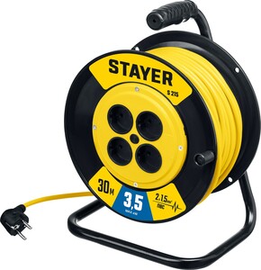 Силовой удлинитель на катушке STAYER S 225 ПВС 2x1.5 30м 3500Вт 55072-30, фото 1