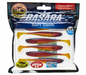Виброхвосты LJ Pro Series 3D BASARA SOFT SWIM 08,89/PG06 6шт., фото 4