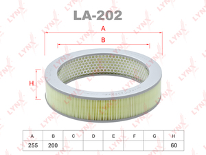 Фильтр воздушный LYNXauto LA-202. Для: NISSAN Patrol III 2.8 86-00, фото 1
