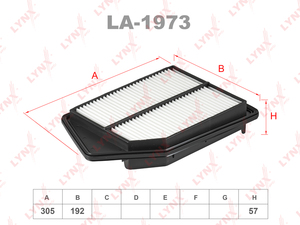 Фильтр воздушный LYNXauto LA-1973. Для: HONDA Accord IX 2.4 13>, фото 1