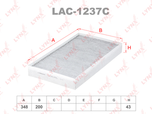 Фильтр салонный угольный LYNXauto LAC-1237C. Для MERCEDES-BENZ МЕРСЕДЕС-БЕНС Viano/Vito(W639) 03>, фото 1