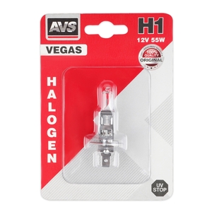 Галогенная автомобильная лампа AVS Vegas, H1, 12 В, 55 Вт, 3200 К, цоколь P14.5s, фото 2