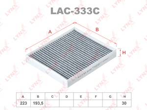 Фильтр салонный угольный LYNXauto LAC-333C. Для HYUNDAI Хендаи Sonata(Соната) 14>, фото 1