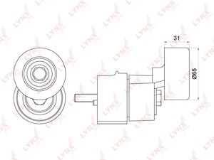 Натяжитель / приводной LYNXauto PT-3252. Для: Hyundai, Хендай ix35 2.0-2.4 09> / Sonata(Соната)(NF / YF) 2.0-2.4 05> / Santa Fe(СантаФе)(CM/DM) 2.4 10>, Kia, Киа, Carens III 2.0 06>., фото 2