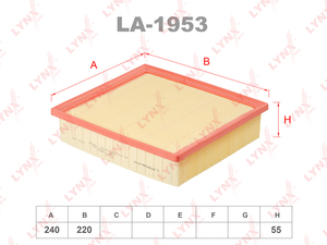 Фильтр воздушный LYNXauto LA-1953. Для: TOYOTA Camry(V50) 3.5 11>, LEXUS RX270-350 08>, фото 1