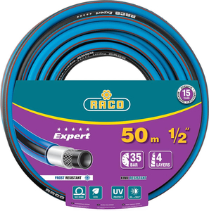 Поливочный шланг RACO Expert 1/2", 50 м, 35 атм, четырёхслойный, армированный 40302-1/2-50, фото 1