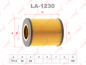 Фильтр воздушный LYNXauto LA-1230. Для: MERCEDES-BENZ A140-210(W168) 97> / Vaneo(W414) 1.6-1.9 02>, фото 1