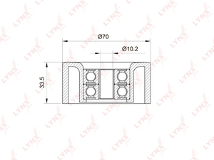 Ролик натяжной / приводной LYNXauto PB-5013. Для: Nissan, Ниссан, Juke(Жук) 1.6 10> / Micra(Микра)(K12/K13) 1.6 05> / Note(Нот) 1.6 06> / Qashqai(Кашкай) 1.6 07> / Tiida(Тиида) 1.6 07>., фото 2