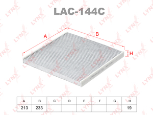 Фильтр салонный угольный LYNXauto LAC-144C. Для: TOYOTA Harrier 00-03/Crown 99-03/Altezza 98>, LEXUS GS 97-00/IS 99-05/RX 00-03, фото 1