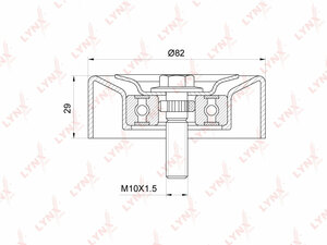 Ролик направляющий / приводной LYNXauto PB-7060. Для: HYUNDAI Santa Fe(SM/CM) 2.7 00-12, KIA Carnival III 2.7 06> / Magentis(MG) 2.7 05>, фото 1