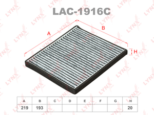 Фильтр салонный угольный LYNXauto LAC-1916C. Для: SUZUKI Jimny 98>, фото 1
