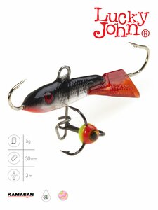 Балансир Lucky John CLASSIC 3 с тр. 30мм/12HRT блистер, фото 2