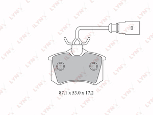 Колодки тормозные задние LYNXauto BD-3025. Для: VW Фольксваген Sharan 1.8-2.8 95-10 / TranSporter(Транспортер) 4 1.9D-2.0 90-03, FORD ФОРД Galaxy(Гэлакси) 1.9D-2.8 95-06, SEAT Alhambra 1.8-2.8 96-08, фото 1