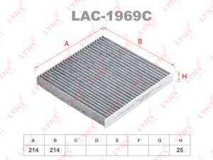Фильтр салонный LYNXauto LAC-1969C. Для: RENAULT Twingo III 14>, фото 1