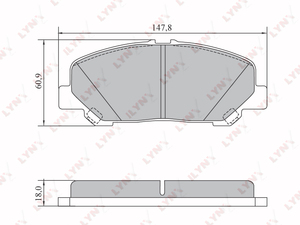 Колодки тормозные передние LYNXauto BD-7576. Для: TOYOTA Alphard/Vellfire(H2-H3) 2.4-3.5 08> / Previa III(R2) 2.4 06>, фото 1