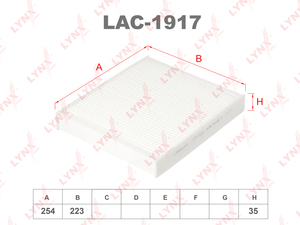 Фильтр салонный LYNXauto LAC-1917. Для: SKODA Fabia 1.0-1.6D 07> / Rapid 1.2-1.6D 12> / Roomster 1.2-1.6D 07>, VW Polo Sedan 1.6 10> / Polo 1.0-1.8 09>, AUDI A1 1.2T-2.0 10>, SEAT Ibiza V 1.2-2.0D 08> / Toledo IV 1.2-1.6D 12>, фото 1