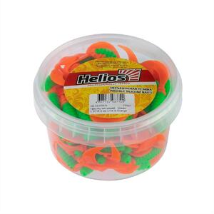 Твистер несъедоб. Credo 2,35"/6,0 см Lime & Orange 100шт. (HS-10-020-N) Helios, фото 2