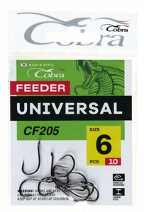 Крючки Cobra FEEDER UNIVERSAL сер. CF205 разм.006 10шт., фото 4