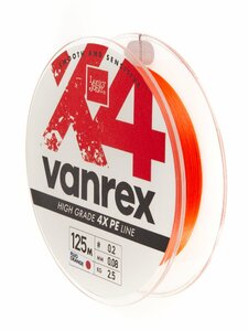 Леска плетёная Lucky John Vanrex х4 BRAID Fluo Orange 125/008, фото 4