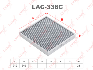 Фильтр салонный угольный LYNXauto LAC-336C. Для: KIA Sorento III 15>, фото 1