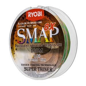 Шнур SMAP PE8X-100M 0.8# Multi Colour 0,148мм Ryobi, фото 5
