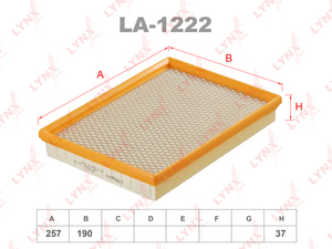 Фильтр воздушный LYNXauto LA-1222. Для CHRYSLER Крайслер PT Cruiser 2.0 00-05, фото 1