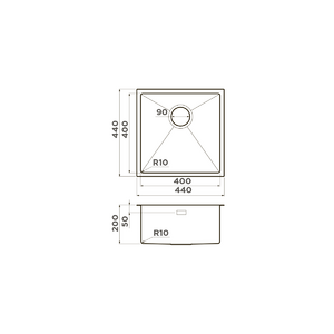 Кухонная мойка Omoikiri Taki 44-U/IF-GM нерж.сталь/вороненая сталь, фото 2