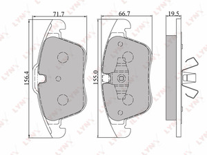 Колодки тормозные передние  LYNXauto BD-3004. Для: Ford, Форд, Mondeo(Мондео) IV 07> / S-Max 06> / Galaxy(Гэлакси) 06>, LANDROVER Freelander(Фрилэндер) II 06>, Volvo, Вольво, S80/V70 06>., фото 2