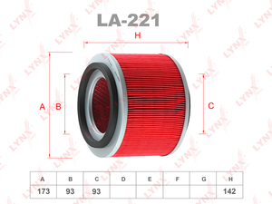 Фильтр воздушный LYNXauto LA-221. Для: NISSAN Patrol 2.8TD-3.0TD 97>, фото 1
