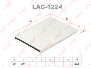 Фильтр салонный LYNXauto LAC-1224. Для MERCEDES-BENZ МЕРСЕДЕС-БЕНС A(W168) 97-04/Vaneo(414) 02>, фото 1