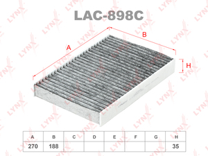 Фильтр салонный угольный LYNXauto LAC-898C. Для: PEUGEOT 508 I 10>, фото 1