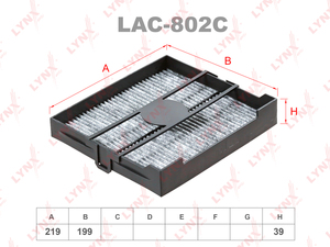 Фильтр салонный угольный LYNXauto LAC-802C. Для: SUBARU Forester 02>, фото 1