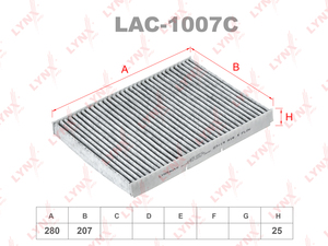 Фильтр салонный угольный LYNXauto LAC-1007C. Для: AUDI A3 97-03/TT 02-06, SKODA Octavia 96>, VW Bora 98> / Golf IV 97> / Lupo 98-05/New Beetle 98> / Polo 94-01, фото 1