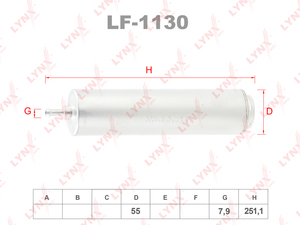 Фильтр топливный LYNXauto LF-1130. Для: BMW БМВ 3(E90) 2.0D-3.0D 04>, фото 1