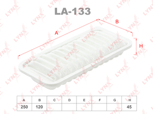 Фильтр воздушный LYNXauto LA-133. Для: TOYOTA Yaris 1.3-1.5 99> / Ist 1.3-1.5 02-07/Vitz 1.3-1.5 99-05, фото 1