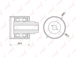 Ролик направляющий / ГРМ LYNXauto PB-3001. Для: AUDI A3 1.9D-2.0D 00-12 / A4 1.9D-2.0D 01> / A5 2.0D 08> / A6 1.9D-2.0D 01-11 / Q5 2.0D 08> / TT 2.0D 08>, MITSUBISHI Outlander/Airtrek II 2.0D 07-12 / Lancer 2.0D 08> / Grandis 2.0D 05>, SKODA Fabia I-II 1., фото 1