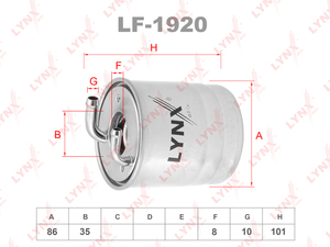 Фильтр топливный LYNXauto LF-1920. Для: MERCEDES Мерседес-BENZ C200D-350D(W204) 07> / CLS250D(C218) 11> / E200D-350D(W212) 09> / G300D(W461) 10> / GL350D(X164) 09> / GLK200D-350D(X204) 08> / ML300D-350D(W164) 09> / R280D-350D(W251) 06>, фото 1